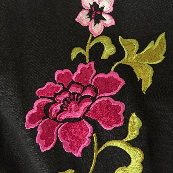 Vintage Jessica Howard Black Embroidered Floral Maxi Dress. Size 14P - Picture 10 of 10